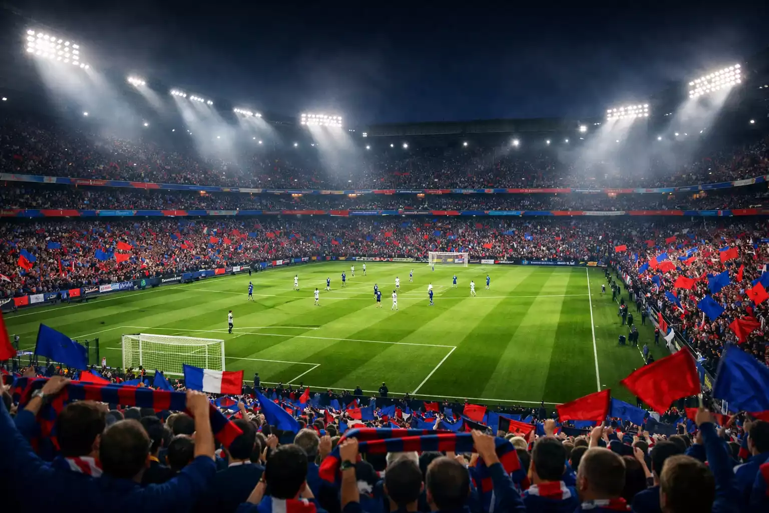 Supporter regardant un match de football en direct sur télévision