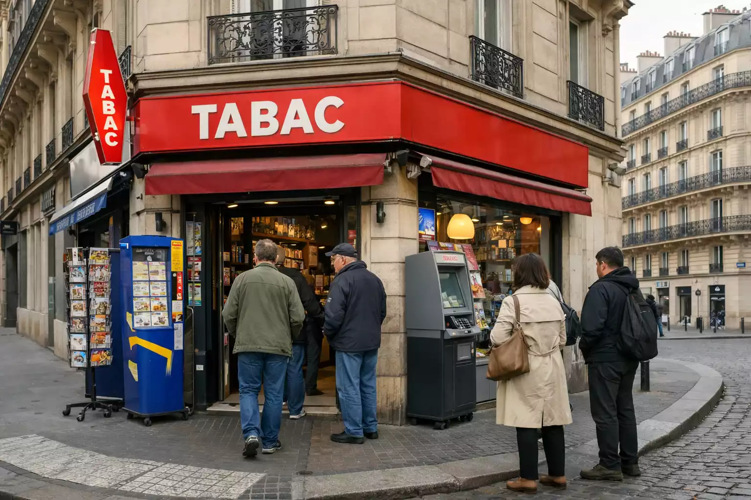 Bureau de tabac fran&ccedil;ais avec enseigne FDJ